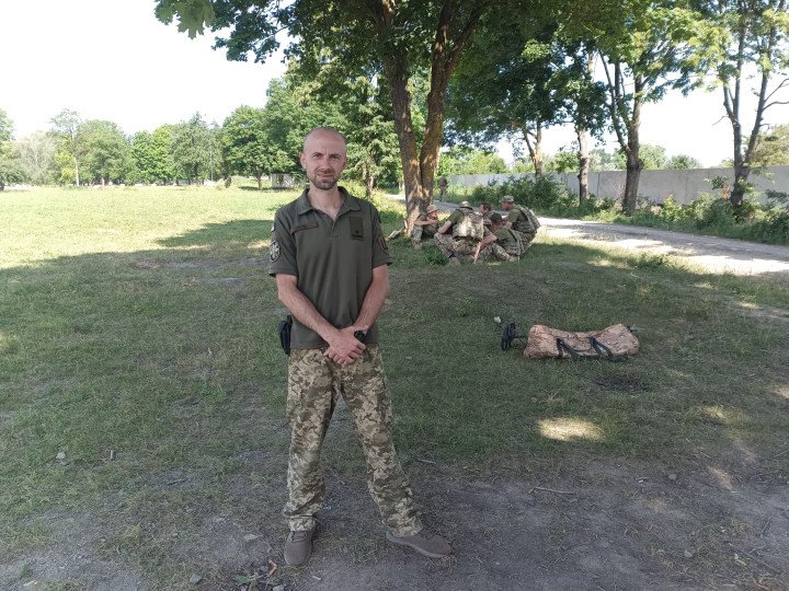 Maksym Bilous during the military training. Photo: Maksym Bilous. Maksym Bilous during the military training. Photo: Maksym Bilous.