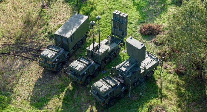 An IRIS-T SLM air defense system is shown deployed in a field in an undated image. (Photo: open source)