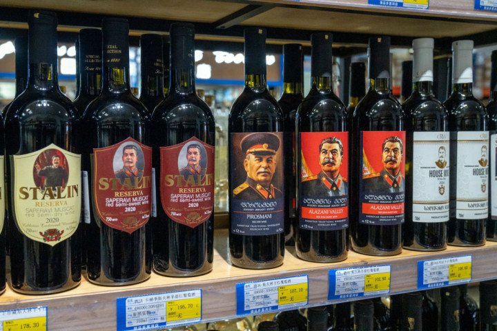 Vine bottles featuring former Soviet Union Leader Josef Stalin. Source: Bloomberg