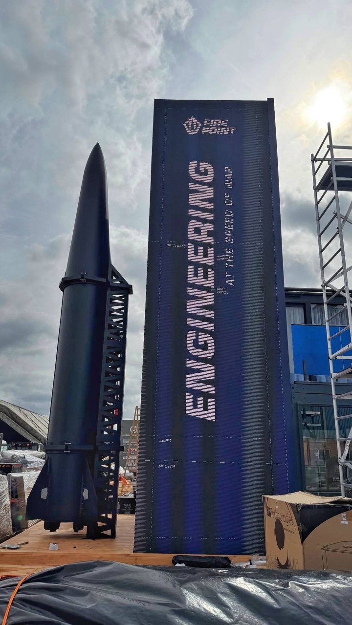 Ukrainian FP-9 ballistic missile is getting ready to be shown at the DALO Industry Days 2026. (Photo: open source) Ukrainian FP-9 ballistic missile is getting ready to be shown at the DALO Industry Days 2026.