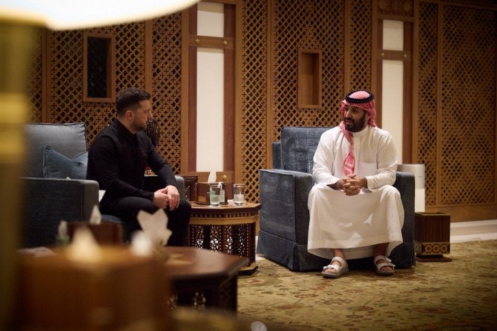 Ukrainian President Volodymyr Zelenskyy, during a meeting with Saudi Crown Prince Mohammed bin Salman, March 27, 2026. (Source: Ukrainian President’s press service)