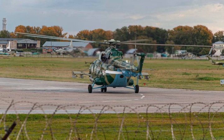 Rear view of a Russian Mi-8AMTSh-VN helicopter featuring modified weapon mounting structures during testing. (Source: Vertical Team)