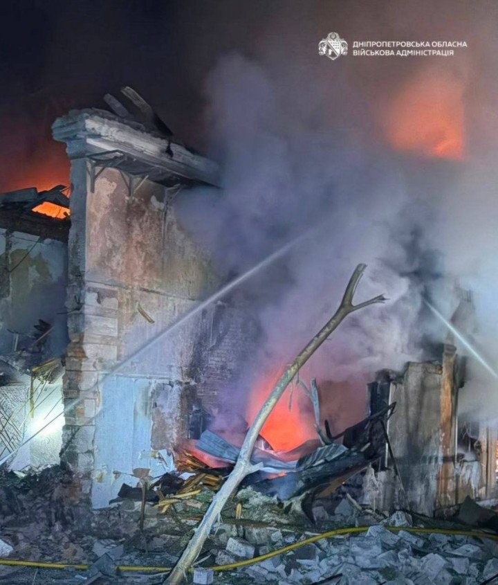 Emergency crews respond to a fire and destroyed residential building following a Russian overnight strike in Dnipropetrovsk region on June 2, 2026. (Source: Dnipropetrovsk Regional Military Administration) Emergency crews respond to a fire and destroyed residential building following a Russian overnight strike in Dnipropetrovsk region on June 2, 2026. (Source: Dnipropetrovsk Regional Military Administration)
