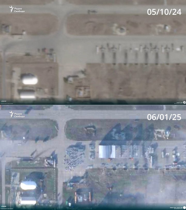 New hangars at the Russian airbase in Rostov region. (Source: Radio Svoboda) New hangars at the Russian airbase in Rostov region. (Source: Radio Svoboda)