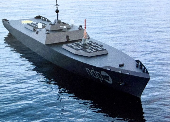 Concept designs of large unmanned surface vessels released by the Royal Navy as part of its Hybrid Navy program. (Source: Royal Navy/Crown Copyright)