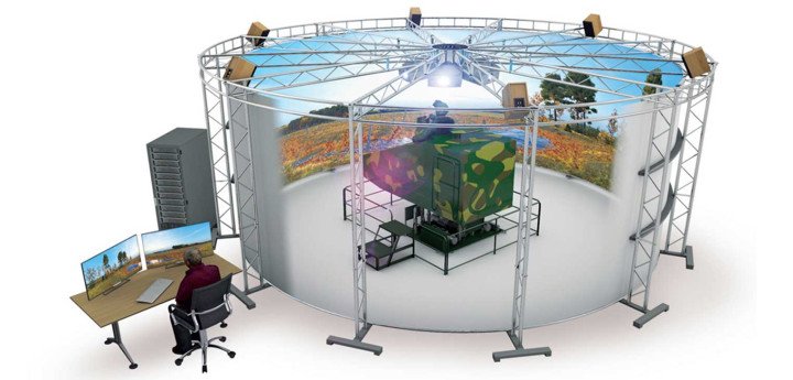 A digital model of Russia’s Kolodets 3D military simulator, designed to recreate battlefield conditions around a vehicle crew. (Source: Dossier Center/RusBITech) A digital model of Russia’s Kolodets 3D military simulator, designed to recreate battlefield conditions around a vehicle crew. (Source: Dossier Center/RusBITech)