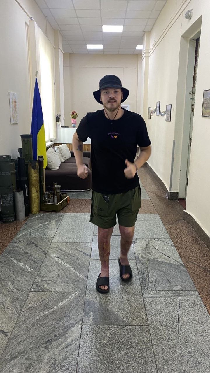 Mac during his rehabilitation. Photo submitted by Mac Hughes.