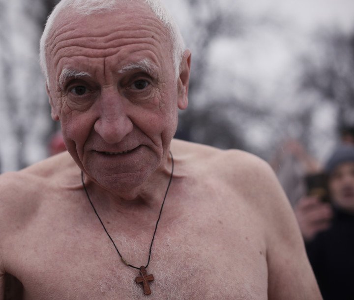 A man gets ready to enter the Dnipro, in order to honor the Epiphany. Kyiv, Ukraine, January 6, 2026. (Photo: Lucile Brizard) A man gets ready to enter the Dnipro, in order to honor the Epiphany. Kyiv, Ukraine, January 6, 2026. (Photo: Lucile Brizard)