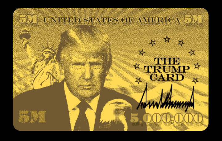 A screenshot of the “Trump Card” as shown on US President Trumps official trumpcard.gov website (Source: Trumpcard.gov) A screenshot of the “Trump Card” as shown on US President Trumps official trumpcard.gov website (Source: Trumpcard.gov)
