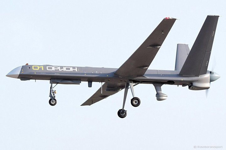 A Russian Orion UAV, a reconnaissance-strike drone used by Russian forces and capable of carrying guided munitions. (Source: Rosoboronexport) A Russian Orion UAV, a reconnaissance-strike drone used by Russian forces and capable of carrying guided munitions. (Source: Rosoboronexport)