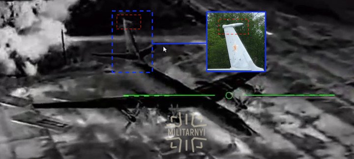 Frame from SBS strike footage showing a Tu-142MR aircraft during a Ukrainian drone attack in Russia’s Rostov region on May 30, 2026. (Source: SBS of Ukraine/Militarnyi)