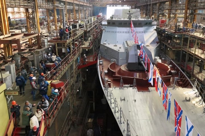 Russia’s Project 20380 corvette Grozny during its launch ceremony at the Amur Shipbuilding Plant in October 2026. (Source: Russian Ministry of Defense) Russia’s Project 20380 corvette Grozny during its launch ceremony at the Amur Shipbuilding Plant in October 2026. (Source: Russian Ministry of Defense)