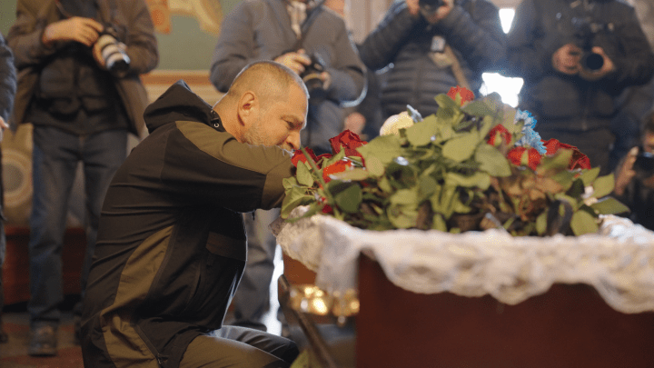 A photo from the farewell ceremony held at St. Michael’s Monastery in Kyiv, Ukraine, on October 27, 2025. Photo by Yegor Terletskyi/UNITED24 Media.