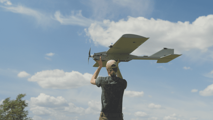 A fixed-wing middle strike drone being tested in an undisclosed location in Ukraine (Photo: UNITED24 Media)
