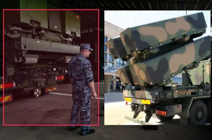 Comparison of Ukraine’s newly revealed NSM launcher (left) and Poland’s NSM Coastal Defence System launcher (right). (Source: Defense Blog) Comparison of Ukraine's newly revealed NSM launcher (left) and Poland's NSM Coastal Defence System launcher (right). (Source: Defense Blog)