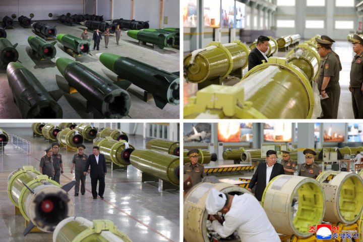 Kim Jong Un visits North Korea’s new missile production plant. (Source: KCNA)