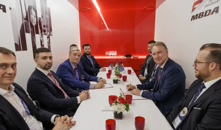 Representatives of Ukraine’s Luch Design Bureau and European missile manufacturer MBDA during the signing of a cooperation agreement on the Neptune-2 missile program, June 2026. (Source: MBDA) Representatives of Ukraine’s Luch Design Bureau and European missile manufacturer MBDA during the signing of a cooperation agreement on the Neptune-2 missile program, June 2026. (Source: MBDA)