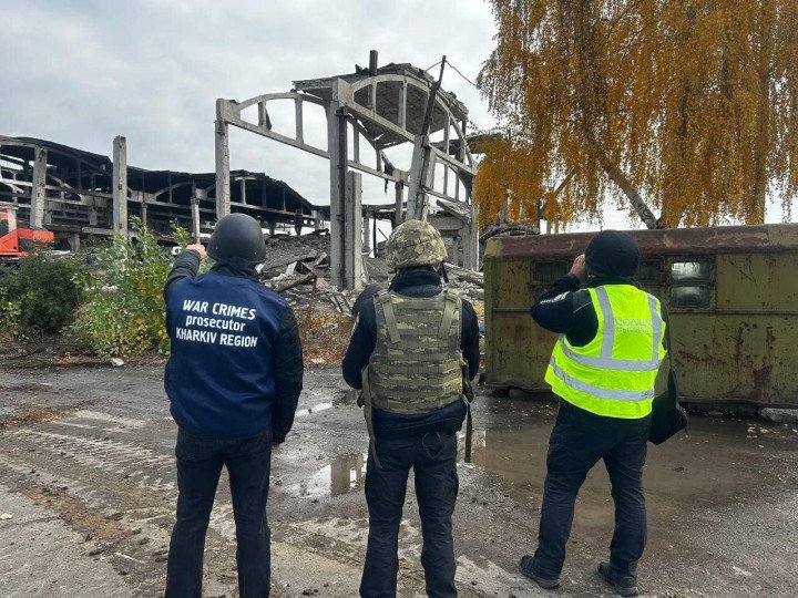 Aftermath of the strike: a destroyed warehouse. (Source: Serhii Bolvinov/Facebook) Aftermath of the strike: a destroyed warehouse. (Source: Serhii Bolvinov/Facebook)