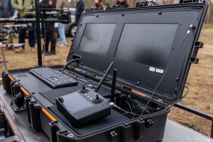 A remote controller set for a fiber-optic-controlled FPV drone is seen during Ukrainian military training in Kyiv Oblast, Ukraine, January 29, 2025. (Source: Getty Images) A remote controller set for a fiber-optic-controlled FPV drone is seen during Ukrainian military training in Kyiv Oblast, Ukraine, January 29, 2025. (Source: Getty Images)