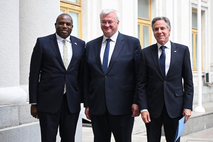 Foreign Secretary David Lammy and US Secretary of State, Anthony Blinken are greeted by Foreign Minister of Ukraine Andrii Sybiha (Photo by Leon Neal/Getty Images) Foreign Secretary David Lammy and US Secretary of State, Anthony Blinken are greeted by Foreign Minister of Ukraine Andrii Sybiha (Photo by Leon Neal/Getty Images)