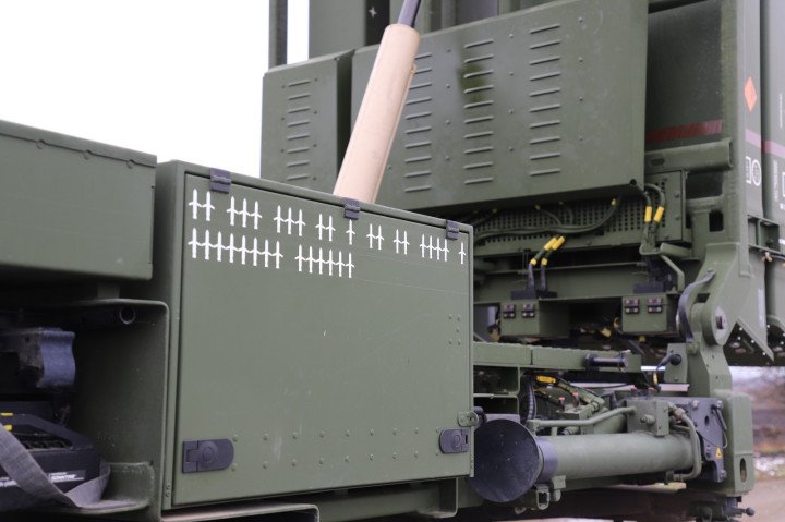 Lanzador IRIS-T marcado con más de 30 bajas aéreas confirmadas. (Fuente: Facebook / Fuerza Aérea de Ucrania)