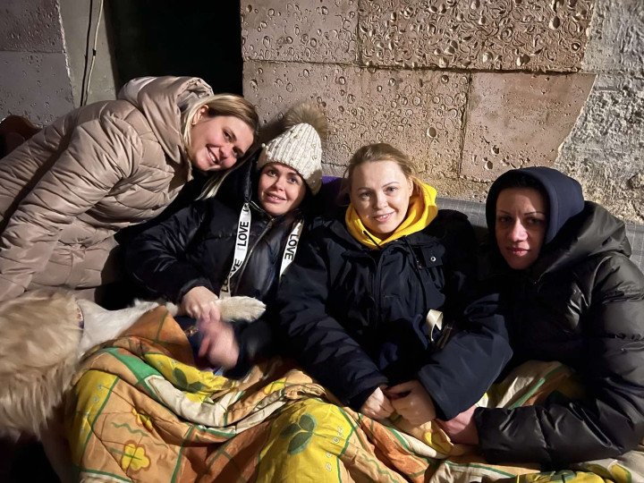 Seeking refuge in a bomb shelter on the outskirts of Kyiv. Early March 2022. Photo: Olesia Ostafiieva Seeking refuge in a bomb shelter on the outskirts of Kyiv. Early March 2022. Photo: Olesia Ostafiieva