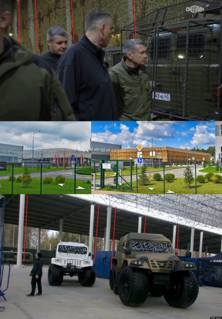 Vehicle parking area in the Military-Industrial Complex cluster. (Source: Radio Svoboda)