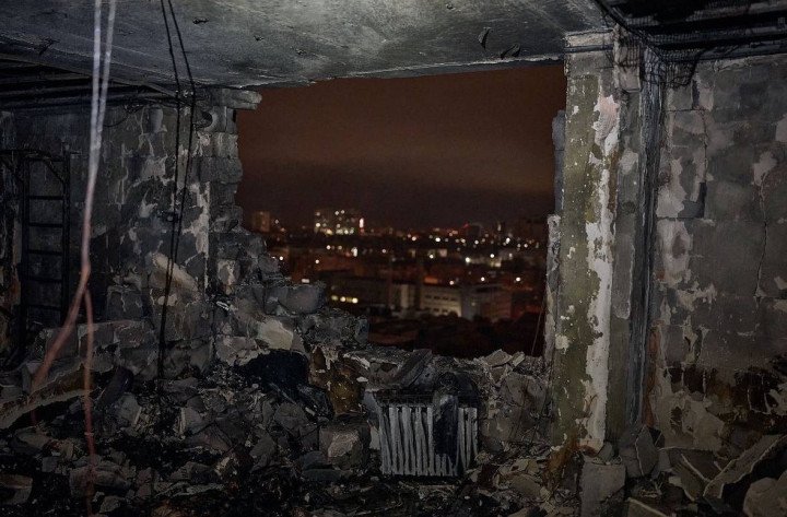 The photo shows the interior of an apartment in Kyiv that has been struck by Russian Shahed drone. (Source: Libkos) The photo shows the interior of an apartment in Kyiv that has been struck by Russian Shahed drone. (Source: Libkos)