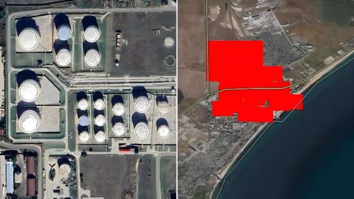 Fire at an oil depot in Feodosia, temporarily occupied Crimea, April 8, 2026. (Source: NASA FIRMS) Fire at an oil depot in Feodosia, temporarily occupied Crimea, April 8, 2026. (Source: NASA FIRMS)