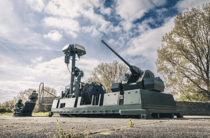 Sistema de defensa aérea de corto alcance Terrahawk Paladin de fabricación británica sobre una plataforma estática durante pruebas. (Foto: fuente abierta)