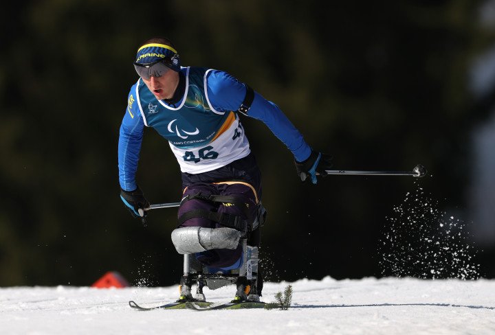 Ukrainian athlete Taras Rad competes in the Para Biathlon Men’s Sprint Sitting event at the Milano Cortina 2026 Winter Paralympic Games in Val di Fiemme, Italy, on March 7, 2026. (Source: Getty Images)