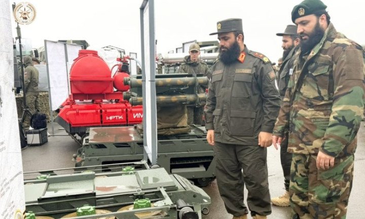 A Taliban delegation during a visit to Russia’s Center-2026 military exercises in October 2026. (Source: Afghanistan Defense Ministry)