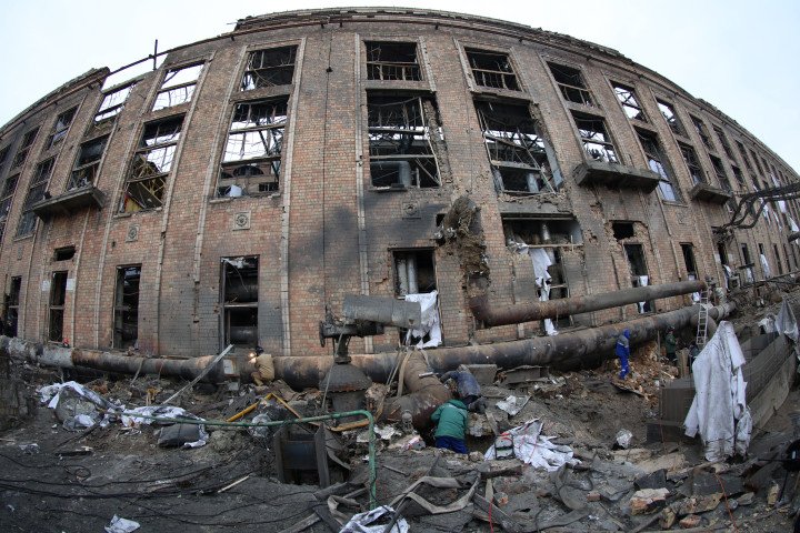 Darnytska Thermal Power Plant Kyiv strike by a Russian missile in February 2026 