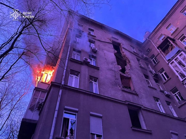 Aftermath of the Russian drone strike on Kyiv on January 1, 2025. (Source: Ukrainian SES) Aftermath of the Russian drone strike on Kyiv on January 1, 2025. (Source: Ukrainian SES)