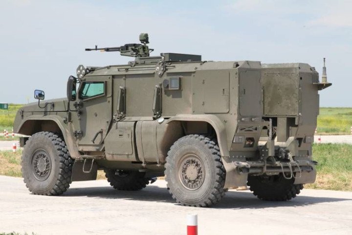 A rear view of the Russian Typhoon-PVO air defense vehicle equipped with a 12.7 mm Kord machine gun. (Source: Russian MoD) 