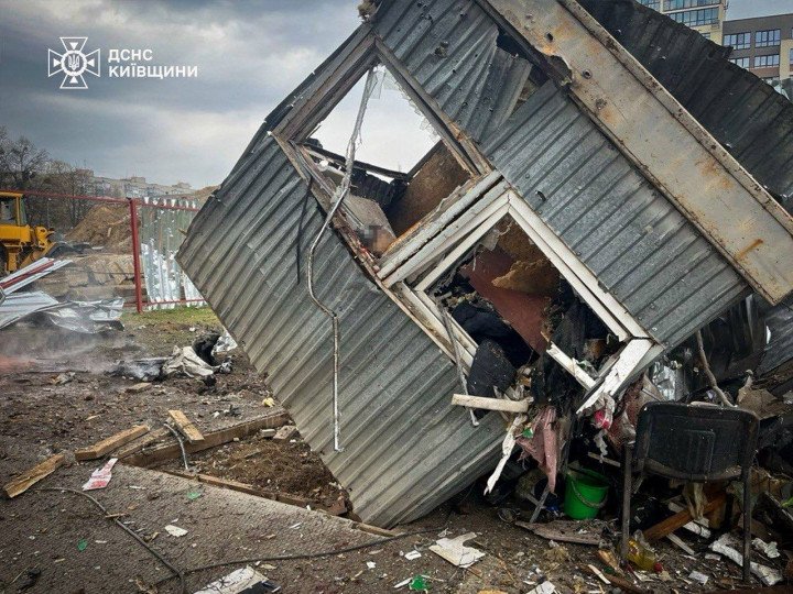 A collapsed structure in the Kyiv region following the Russian attack. (Source: State Emergence Service)