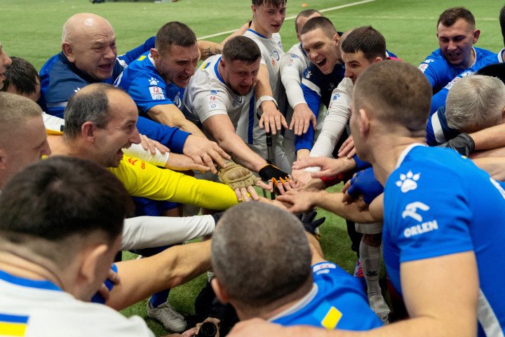 Players of both teams greet each other after an amputee football match during a tournament of the League of the Mighty of the Dynamo Kyiv in Kyiv on January 11, 2025, amid the Russian invasion of Ukraine. (Source: Getty Images) Players of both teams greet each other after an amputee football match during a tournament of the League of the Mighty of the Dynamo Kyiv in Kyiv on January 11, 2025, amid the Russian invasion of Ukraine. (Source: Getty Images)