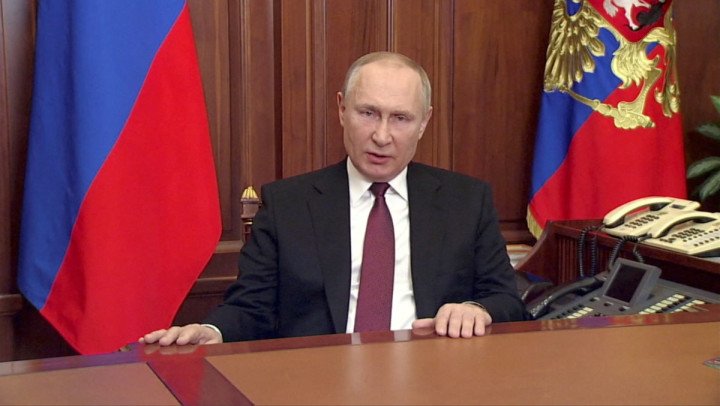 During a speech given shortly after the start of Russia’s full-scale invasion of Ukraine on February 24, 2022, Russian leader Vladimir Putin warned that any state that interfered in Russian operations in Ukraine could face nuclear consequences. During a speech given shortly after the start of Russia’s full-scale invasion of Ukraine on February 24, 2022, Russian leader Vladimir Putin warned that any state that interfered in Russian operations in Ukraine could face nuclear consequences.