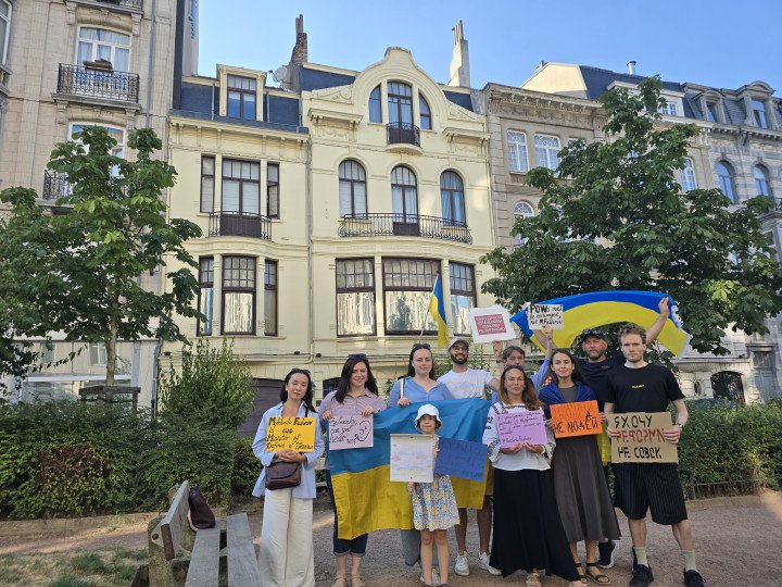Ukrainians hold a solidarity rally in support of former Defense Minister Mykhailo Fedorov in Brussels, Belgium, July 17, 2026. Ukrainians hold a solidarity rally in support of former Defense Minister Mykhailo Fedorov in Brussels, Belgium, July 17, 2026.