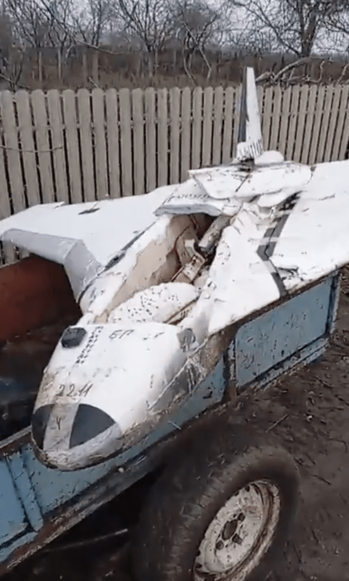 A Moldovan farmer transports a downed Russian drone on his cart through Pepeni village after finding it in his field and removing its engine on December 3. (Source: Vitalie Cojocari) A Moldovan farmer transports a downed Russian drone on his cart through Pepeni village after finding it in his field and removing its engine on December 3. (Source: Vitalie Cojocari)