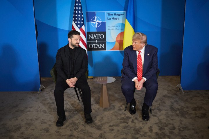 Ukrainian President Volodymyr Zelenskyy and US President Donald Trump hold bilateral talks during the NATO summit in The Hague on June 25, 2025. Photo: Office of the President of Ukraine Ukrainian President Volodymyr Zelenskyy and US President Donald Trump hold bilateral talks during the NATO summit in The Hague on June 25, 2025. Photo: Office of the President of Ukraine