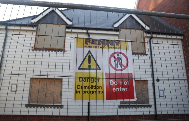 General view of the start of demolition work at the former home of Novichok victim, Dawn Sturgess partner (Source: Andrew Matthews via Getty Images) General view of the start of demolition work at the former home of Novichok victim, Dawn Sturgess partner (Source: Andrew Matthews via Getty Images)