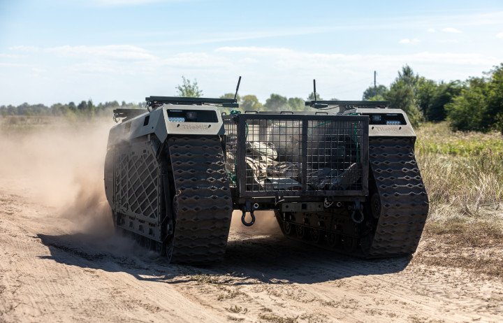 Field tests of TheMIS multi-purpose crawler unmanned ground vehicle of the Estonian company Milrem Robotics. (Source: Getty Images) Field tests of TheMIS multi-purpose crawler unmanned ground vehicle of the Estonian company Milrem Robotics.
