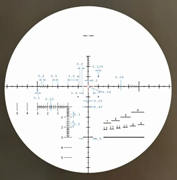 Reticle view from the Steiner optic mounted on the Haenel HLR 338 sniper rifle. (Source: Army Media) Reticle view from the Steiner optic mounted on the Haenel HLR 338 sniper rifle. (Source: Army Media)