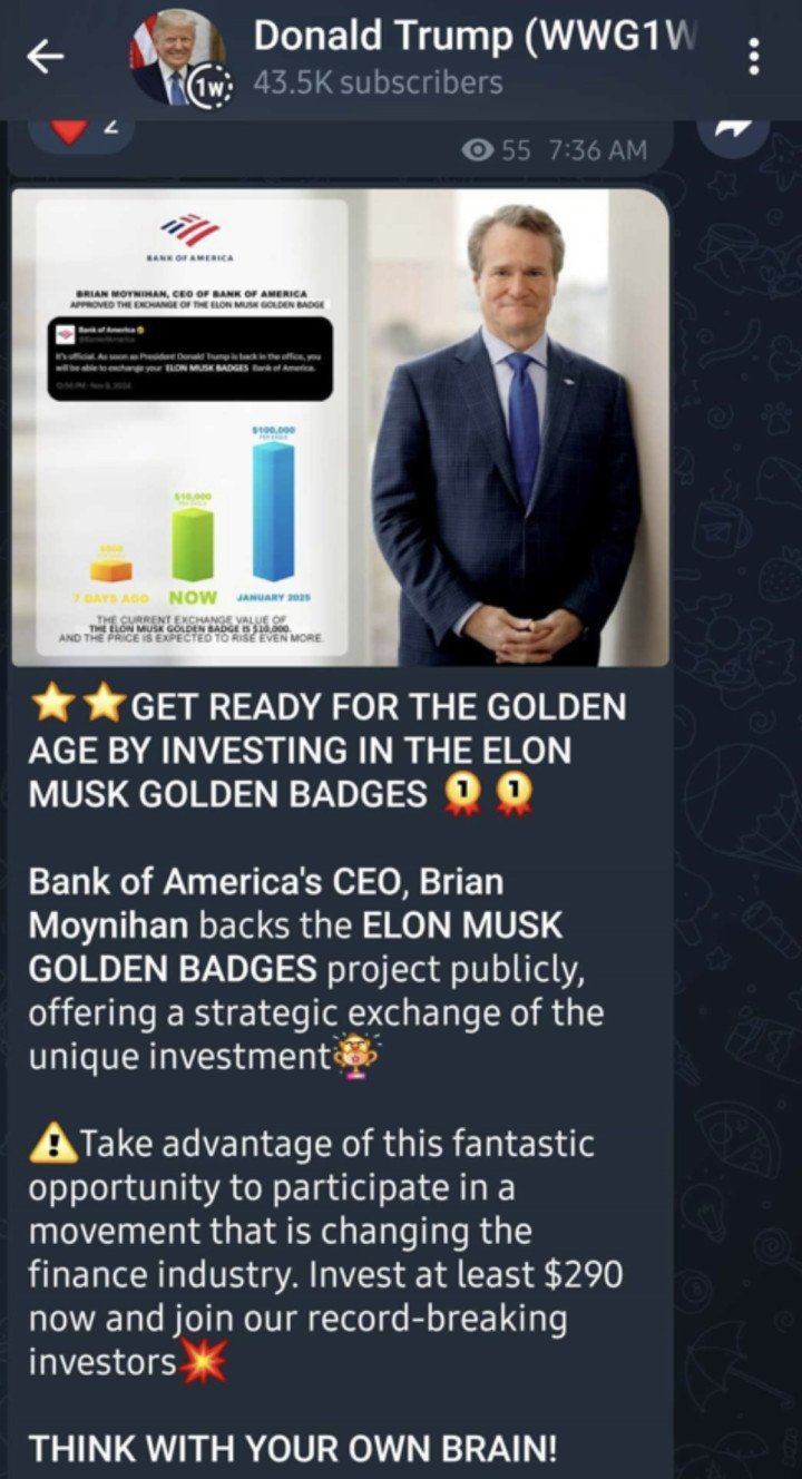 Multiple fake Telegram channels impersonating Donald Trump and members of his family to promote fake investment opportunities, promising huge returns in exchange for an upfront payment. (Source: Bitdefender) Multiple fake Telegram channels impersonating Donald Trump and members of his family to promote fake investment opportunities, promising huge returns in exchange for an upfront payment. (Source: Bitdefender)