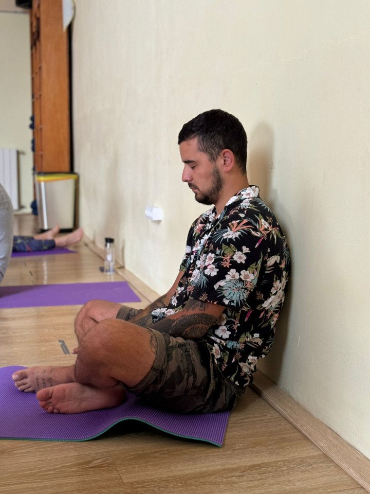 Un veterano ucraniano durante su rehabilitación