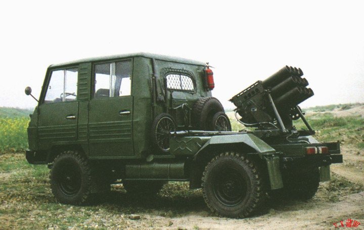 A mobile variant of the Type 63 rocket launcher mounted on a light military vehicle for rapid deployment and flexible targeting. (Source: Defense Express) A mobile variant of the Type 63 rocket launcher mounted on a light military vehicle for rapid deployment and flexible targeting. (Source: Defense Express)