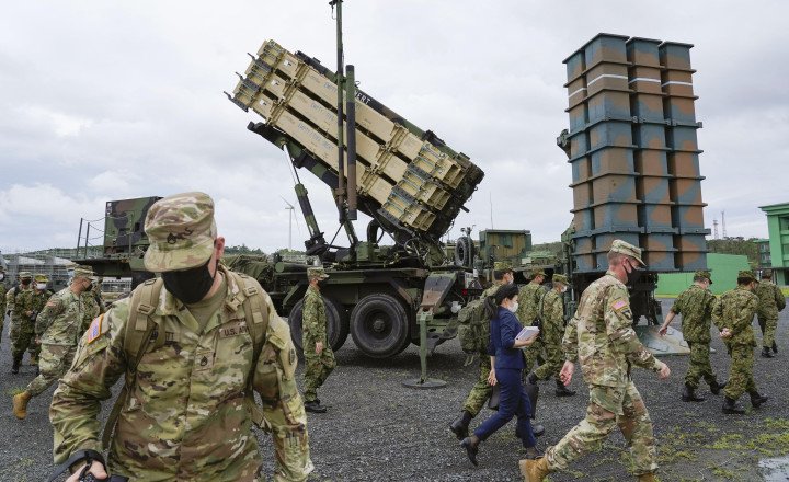 US Patriot PAC-3 ballistic missile interceptor deployed during a Japan-US joint Orient Shield drill on Amami-Oshima Island, July 1, 2021. (Source: Getty Images)