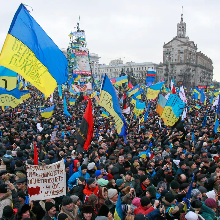 Las manifestaciones de Euromaidan en 2014 (Fuente: Al Jazeera)