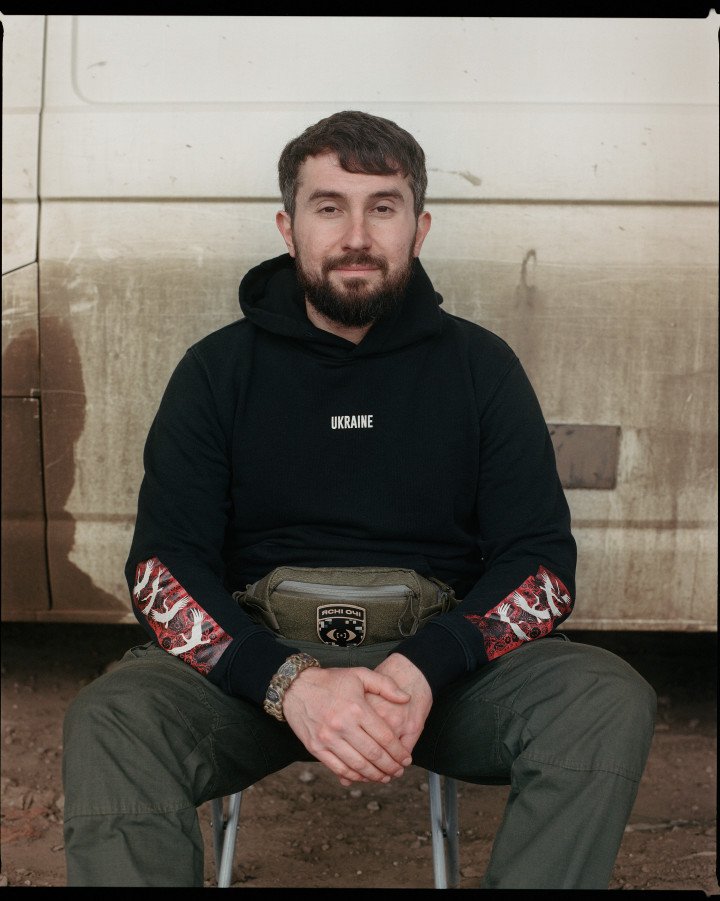 Heorhii, the unit’s commander. Photo: Joshua Olley Heorhii, the unit’s commander. Photo: Joshua Olley